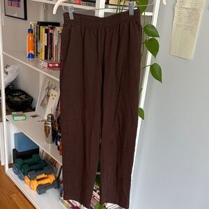Los Angeles Apparel Brown HEAVY JERSEY GARMENT DYE CASUAL PANTS